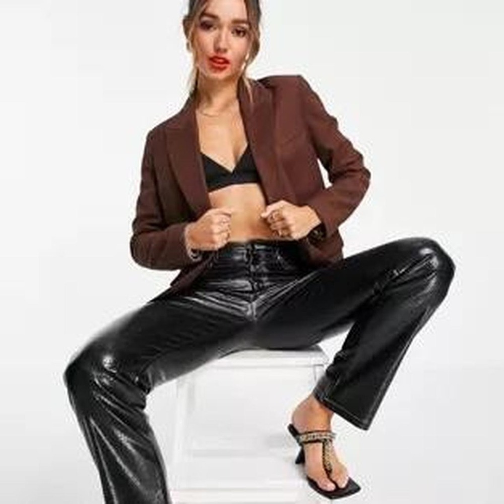 River island dad oversized blazer in chocolate